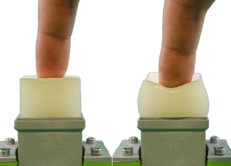 Apparatus for testing different surface properties during force-input tasks